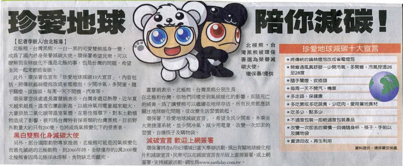 減碳雙熊誕生